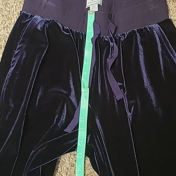 Petite Plume Velour Lounge pants Small Navy Joggers Plush Comfort Chic Glamour - Picture 5 of 7